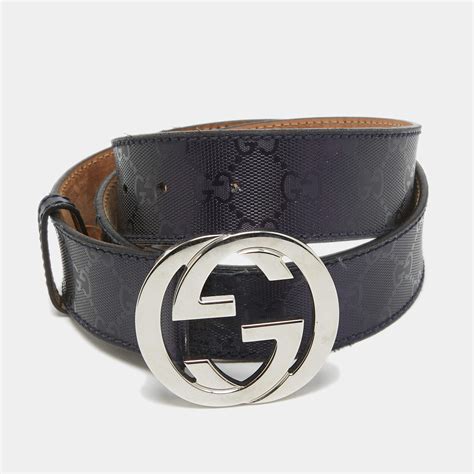 gucci leather belt with interlocking g price|Gucci imprime belt.